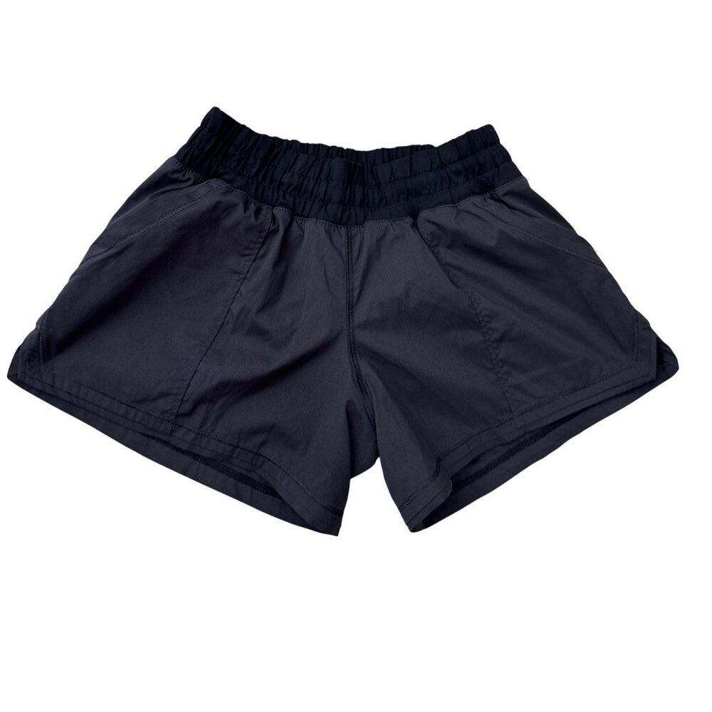 Lululemon Track high‎ rise shorts black athleisure running sz 4